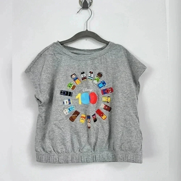 Disney 100 Unified Youth Grey Crop Top Limited Edition Size 11/12 - Picture 1 of 3